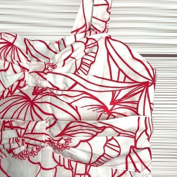 JANIE AND JACK Peony Double Knot Jumpsuit Floral Wide Leg Cotton Romper Size 3 - Picture 5 of 12